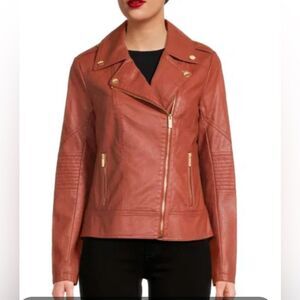 Guess Women's Faux Leather Biker Jacket